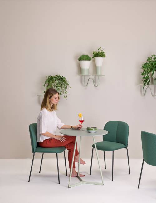 Ваза для цветов Mimosa лен, зеленый шалфей Ø245х250 мм