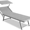Шезлонг-лежак металлический 501 Relax серебристый 1820х730х400 мм