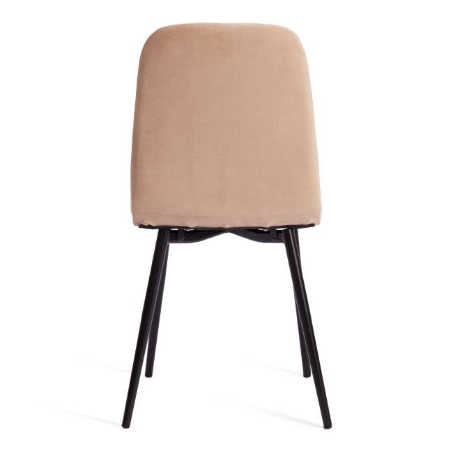 Стул Arc/Арк (1шт.в упаковке) велюр/металл, 46х52х88см, бежевый/черный бежевый Велюр/металл