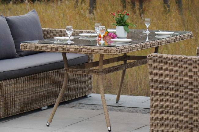 "Моккачино" обеденная группа из искусственного ротанга, цвет соломенный "Моккачино" обеденная группа из искусственного ротанга, цвет соломенный