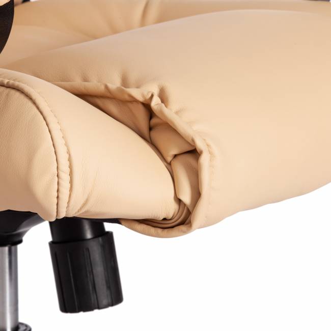 Кресло BERGAMO хром (22) кож/зам, бежевый, 36-34 бежевый кож/зам