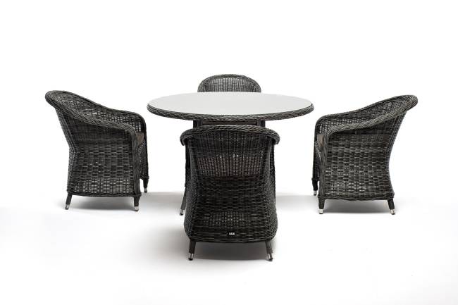 "Равенна" обеденная группа плетеная, цвет графит