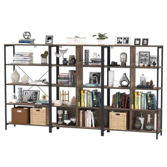 Два стеллажа Трувор 13.151.02 и один открытый стеллаж с полками цвет дуб гранж песочный/интра