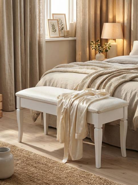 Банкетка Вивальди М с ящиком белый, ткань экокожа белый