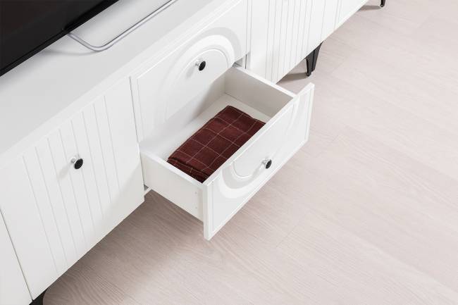 Два широких серванта и ТВ-тумба Валенсия цвет белый шагрень Два широких серванта и ТВ-тумба Валенсия цвет белый шагрень