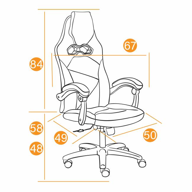 Кресло ARENA кож/зам, черный/черный карбон, 36-6/карбон черный