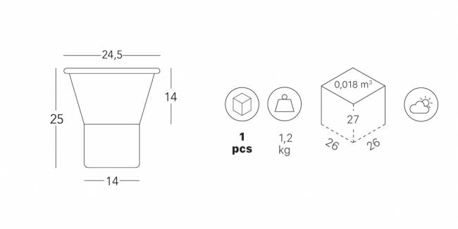 Ваза для цветов Mimosa аквамарин, нефтяной синий Ø195х310 мм Ваза для цветов Mimosa аквамарин, нефтяной синий Ø195х310 мм