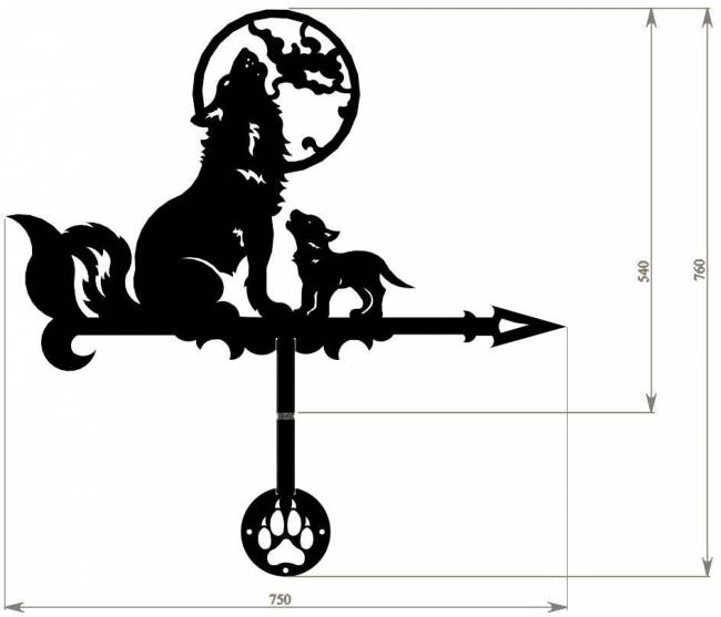 Флюгер "Волки" малый Флюгер "Волки" малый