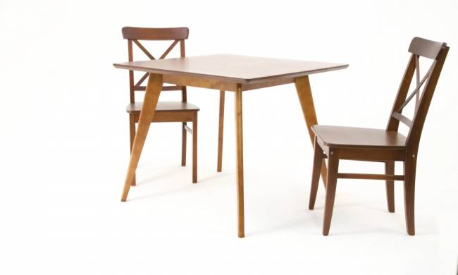 Стол Сканди М 90 орех со стульями Ингольф орех