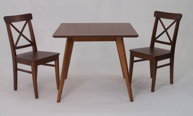 Стол Сканди М 90 орех со стульями Ингольф орех
