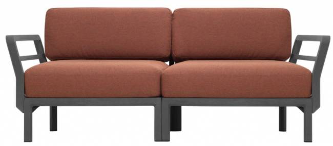 Диван пластиковый с подушками Maximo 2 базальт, корица 1860х940х790 мм Диван пластиковый с подушками Maximo 2 базальт, корица 1860х940х790 мм